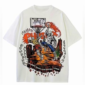 Mens Phoenix Basketball Star Slam Dunk Skeleton XL Graphic Warren Emanuel Shirt